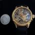 Men's Wristwatch Gold Skeleton Customized Watch with Vintage Movement by Longines