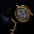 Men's Wristwatch Gold Skeleton Customized Watch with Vintage Movement by Longines