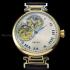 Vintage Mens Wristwatch Wandolec Half Skeleton Gold Men's Wrist Watch Revue Swiss Movement Stones