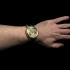 Vintage Men's Wristwatch Gold Skeleton Mens Wrist Watch Swiss Rolex Movement Black Stones