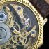 Vintage Men's Wrist Watch Gold Skeleton Stones Mens Wristwatch Glashutte Uhren Movement Germany