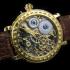 Vintage Mens Wrist Watch Gold Skeleton with Stones Men's Wristwatch 1885's OlympiaSwiss Movement Casino Style