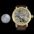 Vintage Mens Wrist Watch Gold Skeleton with Stones Men's Wristwatch 1885's OlympiaSwiss Movement Casino Style
