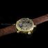 Vintage Mens Wrist Watch Gold Skeleton with Stones Men's Wristwatch 1885's OlympiaSwiss Movement Casino Style