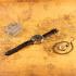 Vintage Mens Wristwatch Military Style Watch with 1920s Swiss Movement, Black Dial, Stainless Steel Case