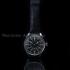 Vintage Mens Wristwatch Military Style Watch with 1920s Swiss Movement, Black Dial, Stainless Steel Case