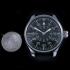 Vintage Mens Wristwatch Military Style Watch with 1920s Swiss Movement, Black Dial, Stainless Steel Case