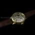 Vintage Men's Wristwatch Gold Skeleton with Stones & Original Zenith 1912 Movement, Craft Engraved Case, Hunting Style