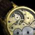 Vintage Men's Wristwatch Gold Skeleton with Stones & Original Zenith 1912 Movement, Craft Engraved Case, Hunting Style