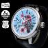 Vintage Men's Wristwatch Handmade Painted in Nature Style, Original Swiss Movement 1890's Violet Stones