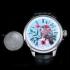 Vintage Men's Wristwatch Handmade Painted in Nature Style, Original Swiss Movement 1890's Violet Stones