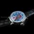 Vintage Men's Wristwatch Handmade Painted in Nature Style, Original Swiss Movement 1890's Violet Stones