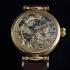 Vintage Mens Wrist Watch Gold Skeleton Men's Wristwatch Audemars Movement