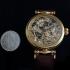Vintage Mens Wrist Watch Gold Skeleton Men's Wristwatch Audemars Movement
