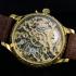 Vintage Men's Wristwatch Gold Skeleton Mens Wrist Watch Lip Movement Heraldic Lion