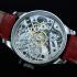 Vintage Men's Wrist Watch Stainless Steel Skeleton Mens Wristwatch Hans Landeron Movement Swiss
