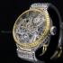 Vintage Men's Wristwatch Gold Skeleton & Blue Stones Calatrava Mens Wrist Watch Restored Patek Philippe Movement 1A Quality