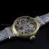Vintage Men's Wristwatch Gold Skeleton & Blue Stones Calatrava Mens Wrist Watch Restored Patek Philippe Movement 1A Quality