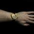 Vintage Mens Wrist Watch Gold Skeleton Stones Men's Wristwatch Hy Moser Swiss Movement