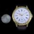Vintage Men's Wristwatch Gold Engraved Movement 1910 Swiss & Case, Classic Porcelain Dial 