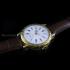 Vintage Men's Wristwatch Gold Engraved Movement 1910 Swiss & Case, Classic Porcelain Dial 