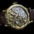 Vintage Men's Wristwatch Gold Engraved Movement 1910 Swiss & Case, Classic Porcelain Dial 